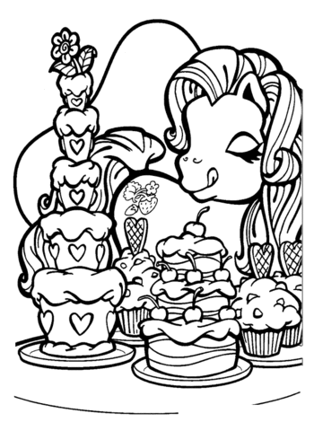 Pony Likes Sweets  Coloring Page